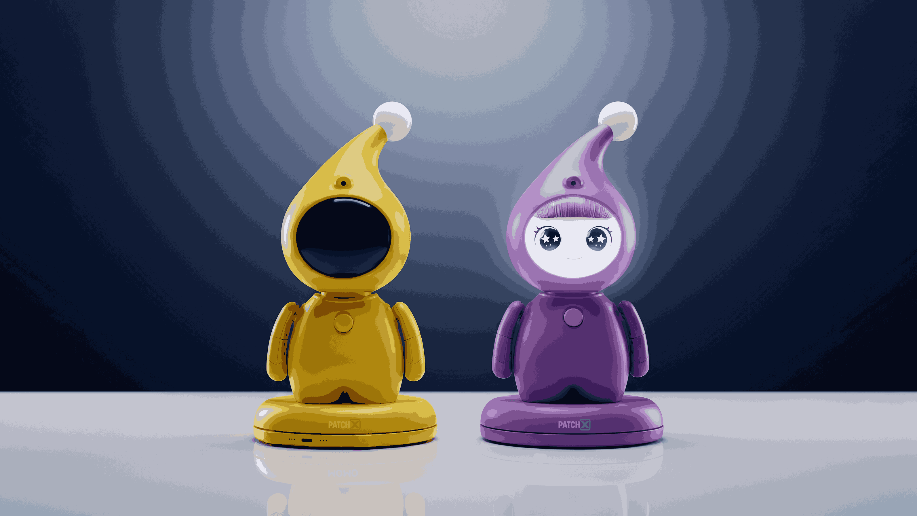 帕奇教育机器人浅色产品组合展示图